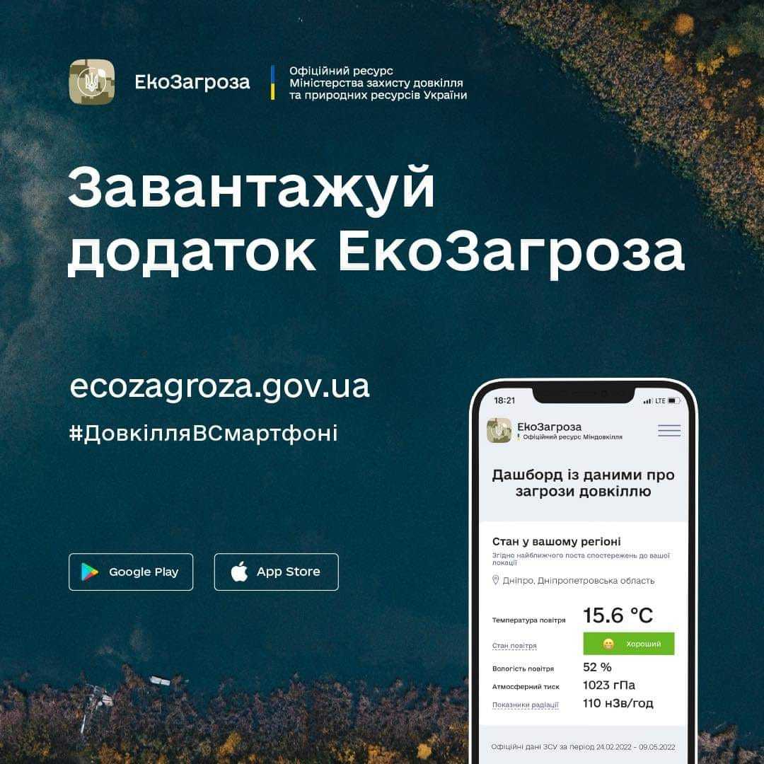 Міндовкілля запустило застосунок ЕкоЗагроза